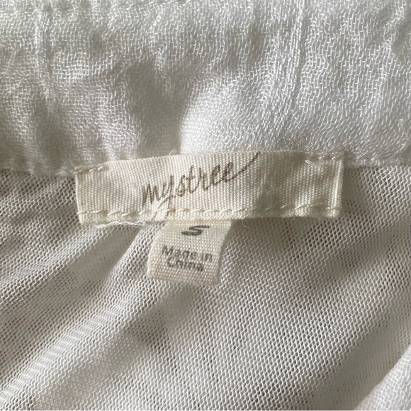 Mystree cream colored gauze blouse, size small - Picture 3 of 4